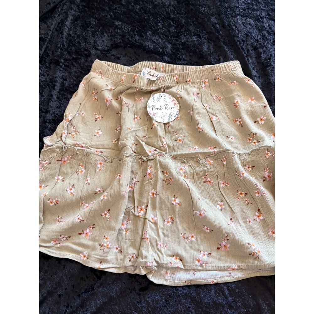 Pink Rose Pearl Floral Skirt PS2W71016 Sz M - NWT